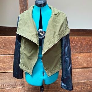 Romeo & Juliet Cotton & Vegan Leather Moto Jacket